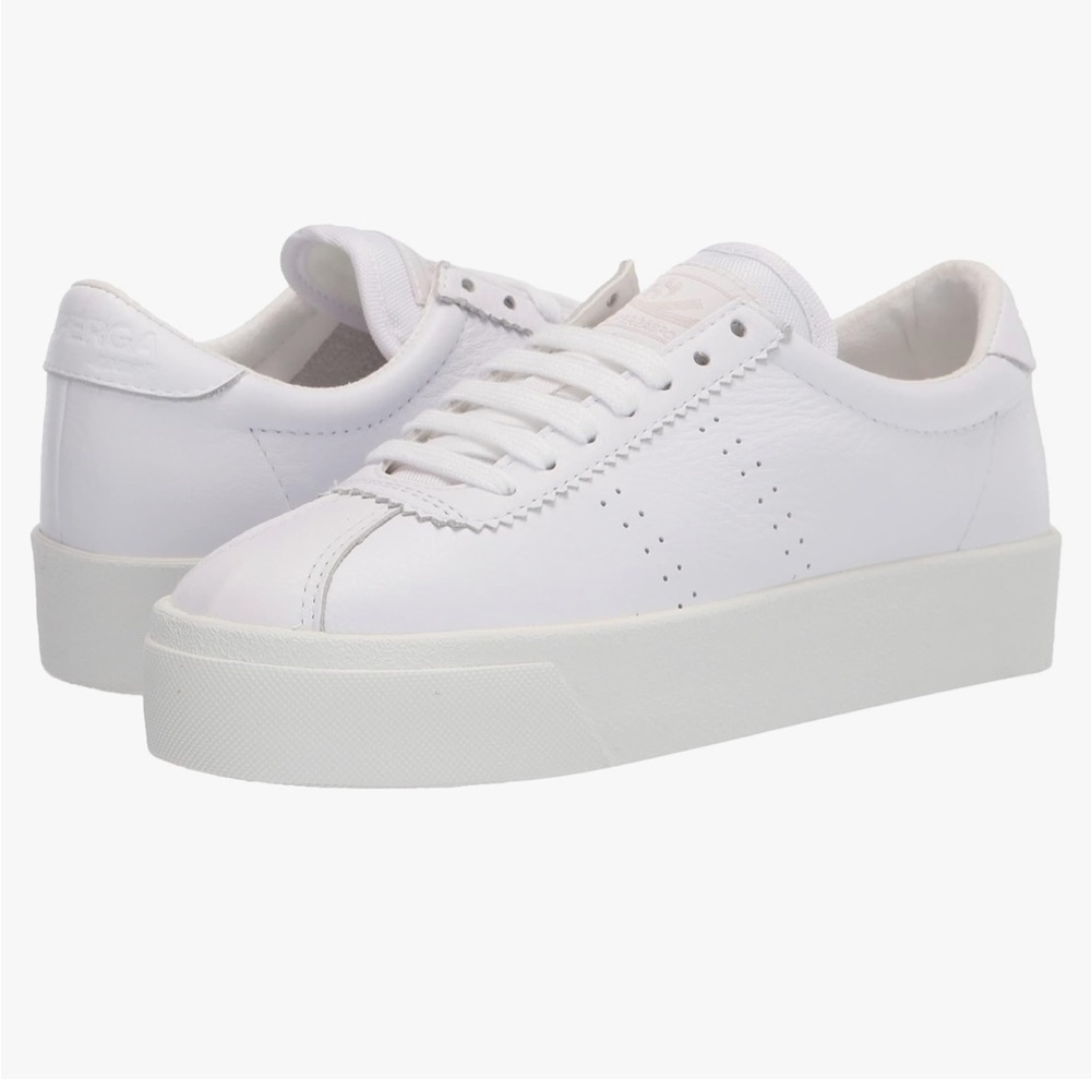 Superga 2854 club 3 white leather sneakers size 36